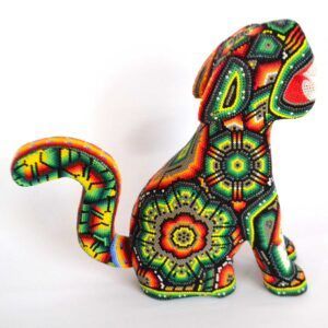Jaguar spécial de collection en art huichol