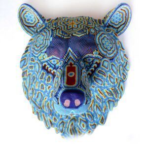 Oso de arte huichol - Pieza única de collection - Orgullo Mexicano