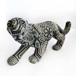 Jaguar caminado de arte huichol