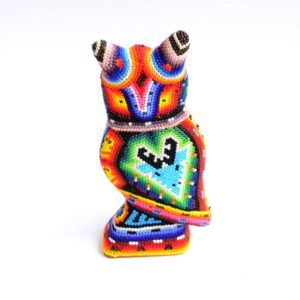 Hibou perlé Huichol – Gardien de la sagesse