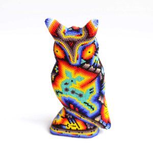 Huichol Beaded Owl – Guardian of Wisdom