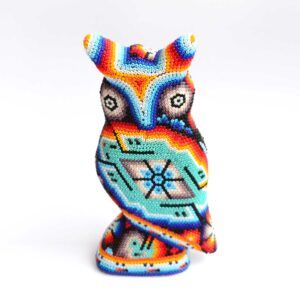 Hibou perlé Huichol – Gardien de la sagesse