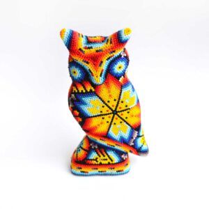 Hibou perlé Huichol – Gardien de la sagesse