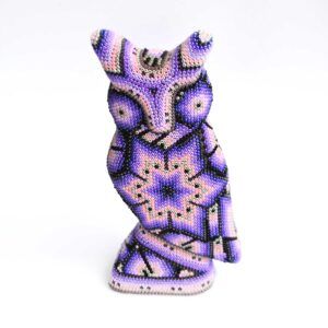 Hibou perlé Huichol – Gardien de la sagesse
