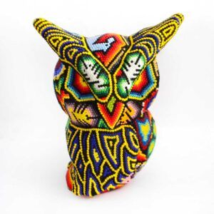 Hibou perlé Huichol – Gardien de la sagesse