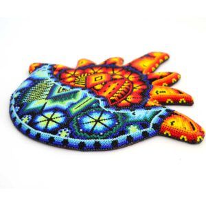 Perles Huichol représentant le soleil, la lune et l'éclipse – Harmonie cosmique