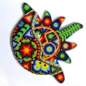 Perles Huichol représentant le soleil, la lune et l'éclipse – Harmonie cosmique