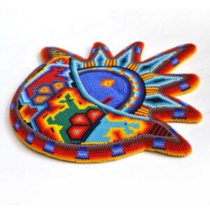Perles Huichol représentant le soleil, la lune et l'éclipse – Harmonie cosmique