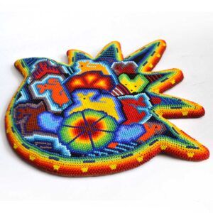Perles Huichol représentant le soleil, la lune et l'éclipse – Harmonie cosmique