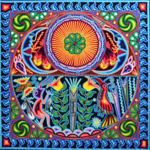 Peinture sur fil - Art Huichol